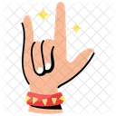 Rock On Rock Gesture Rock Sign Icon