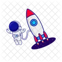 Rocket Astronaut Cosmos Icon