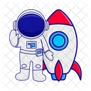 Rocket Astronaut Cosmos Icon