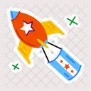 Rocket Launch Rocket Flag Spacecraft 아이콘