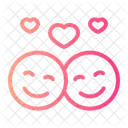 Romantic Couple Happy Emoticon Icon