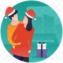 Romantic Couple Christmas Gift Surprise Gift Icon