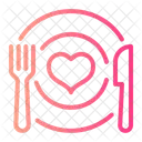 Romantic Dinner Food Knife Symbol