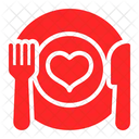 Romantic Dinner Food Knife Symbol