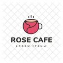 Cafe Rosa Cafe Caliente Logotipo De Cafe Icono