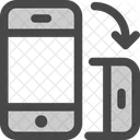 回転、垂直、電話 アイコン