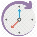 Round The Clock Time Machine Clockwise Arrow Icon