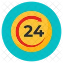 Round The Clock 24 Hours Clockwise Arrow Icon