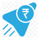 Rupee Send Money Plane Symbol