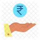 Irupees Hand Rupee In Hand Business Profit Icon