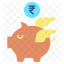 Minvestment Banking Rupees Rupee Savings Piggy Bank Icône