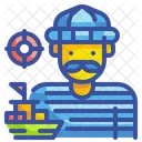 Sailor Boat Man Icon