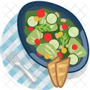 Salad Vegetable Baguette Icon