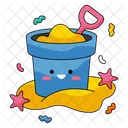 Sand Bucket Beach Summer Icon