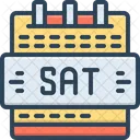 Sat Saturday Calendar Icon