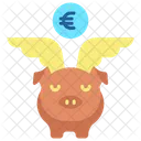 Mpiggy Bank With Wings Save Money Piggy Bank Icon