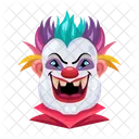 Scary Face Vector Clown Face Evil Characters Icon