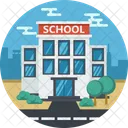 School Building Chalkboard Icon