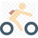 School Going Cyclist Student Icon