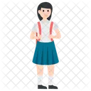 School Going Girl School Student Female Student Icon