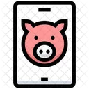 Schweinchen Smartphone Einsparungen Symbol