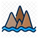 Seamount Underwater Mountain Oceanic Feature Icon