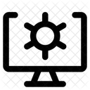 Computer Desktop Setting Settings Desktop Display Device Gear Cog Computer Icon