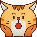 Shocked Emoticon Cat Icon