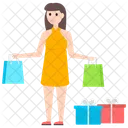 Shopping Purchasing Shopping Girl Icon