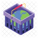 Shopping Basket Globe Shopping Icon