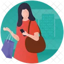 Shopping Mall Shopping Center Woman Shopper Icon