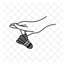 Black Monochrome Hand Holding Shuttlecock Illustration Shuttlecock Badminton アイコン