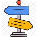 Direction Guidepost Sign Icon