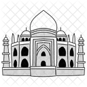 Ilustracao De Meio Tom Taj Mahal Patrimonio Mundial Da Unesco Agra Ícone