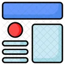 Cabecalho Site Wireframe Ícone