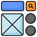 Cabecalho Site Wireframe Ícone