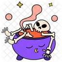 Skeleton Bath Witch Pot Pot Icon