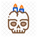 Halloween Skull Candle Icon