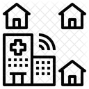 Hospital Home Telemedicine Icon