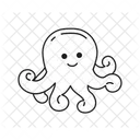 Octopus Cartoon Sea Creature Octopus Smiling アイコン