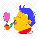 Smoking Man Smoking Pipe Smoker Icon