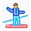 Snowboarder Slalom Vacation Icon