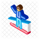 Snowboarder Slalom Vacation Icon