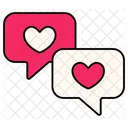 Speech Heart Balloon Two Love Valentine Icon