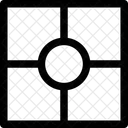 正方形、中心、円 アイコン