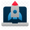 Startup Laptop Rocket Icon