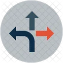 Straight Turn Left Icon