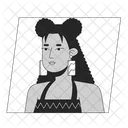 Stylish hispanic woman with earrings  Symbol