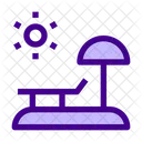 Summer Beach Umbrella Lounger Symbol