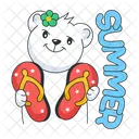 Summer Sandals Summer Slippers Summer Bear Icon